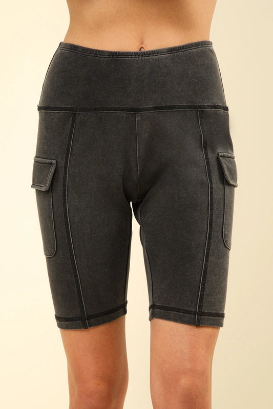 Cargo Biker Shorts - Black