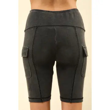 Cargo Biker Shorts - Black