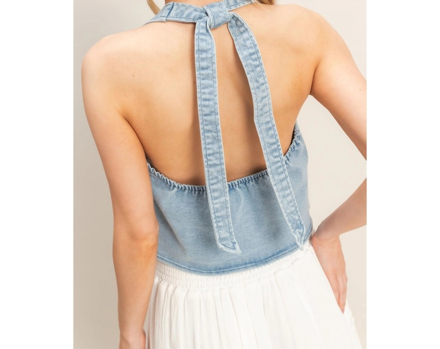 Denim Halter Top