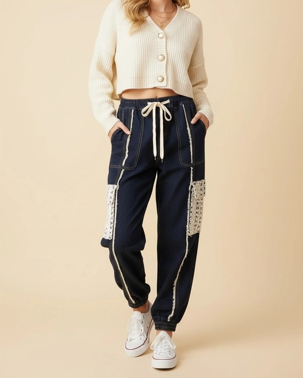 Denim Joggers - Dark Blue