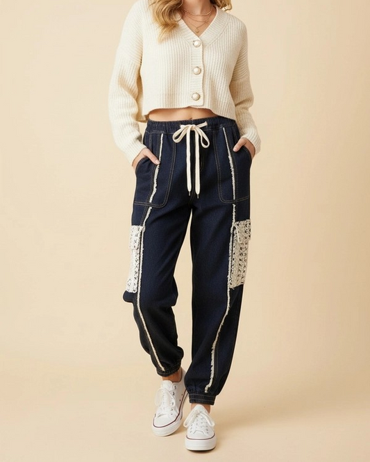 Denim Joggers - Dark Blue