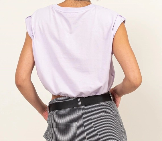 Cropped Drawstring Top - Lavender