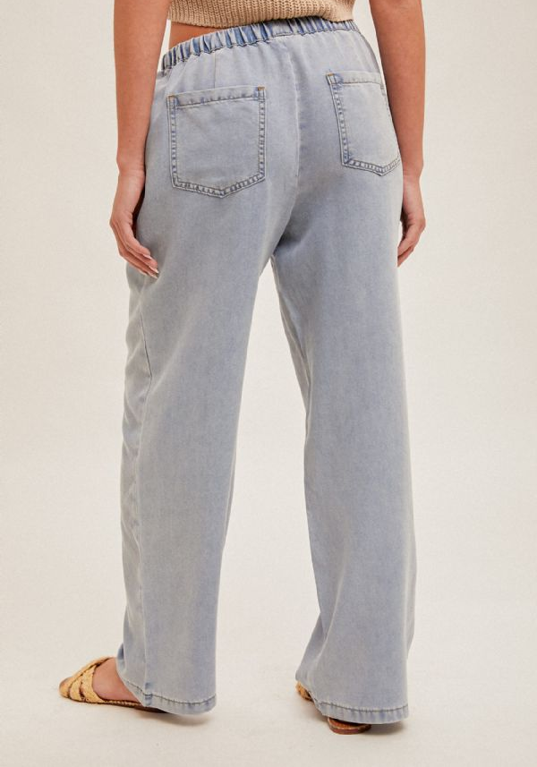 Drawstring Denim Pants