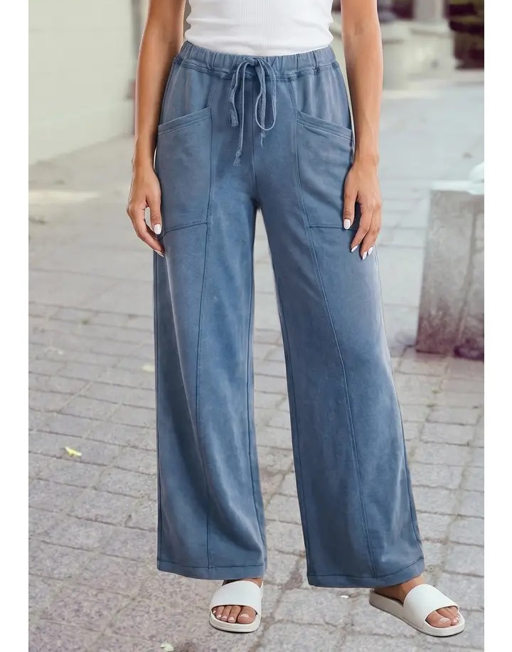 Drawstring Pants - Blue