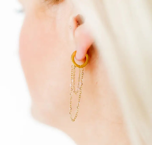 Earrings - Double Chain