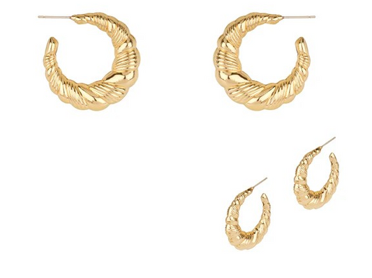 Earrings - Hammered Hoop