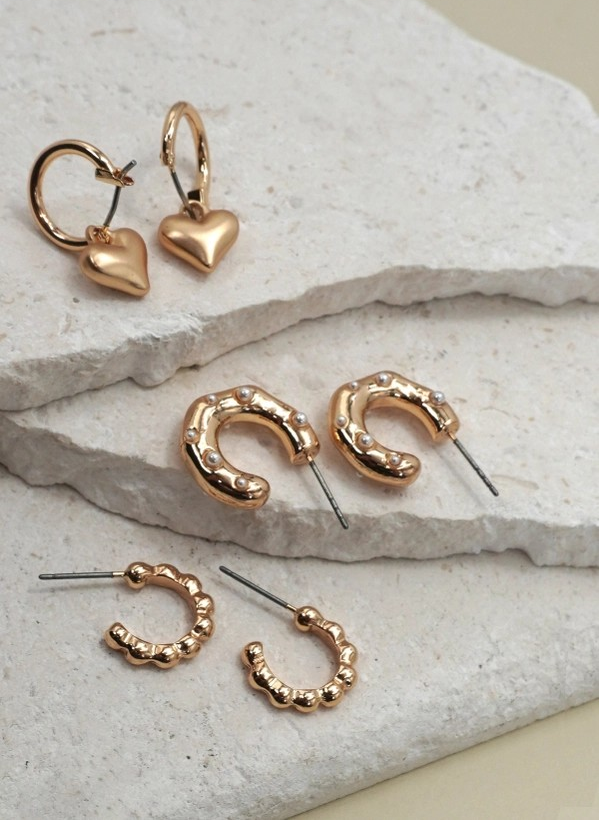Earrings - Heart Drop Trio