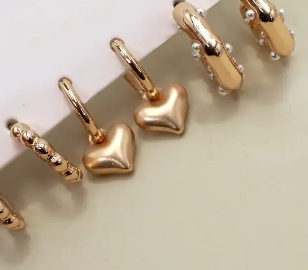 Earrings - Heart Drop Trio