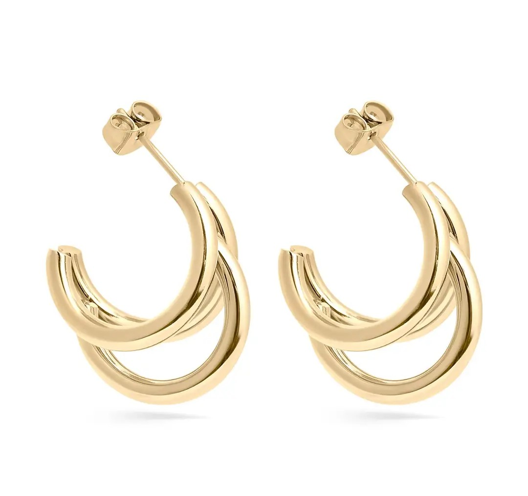 Earrings - Triple Oval Huggies