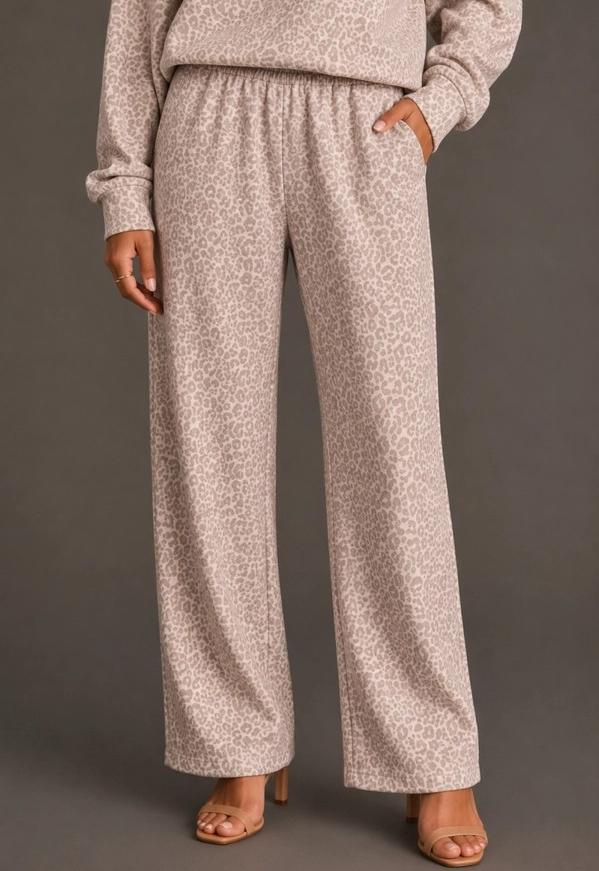 Fleece Set - Blush with Leopard Print