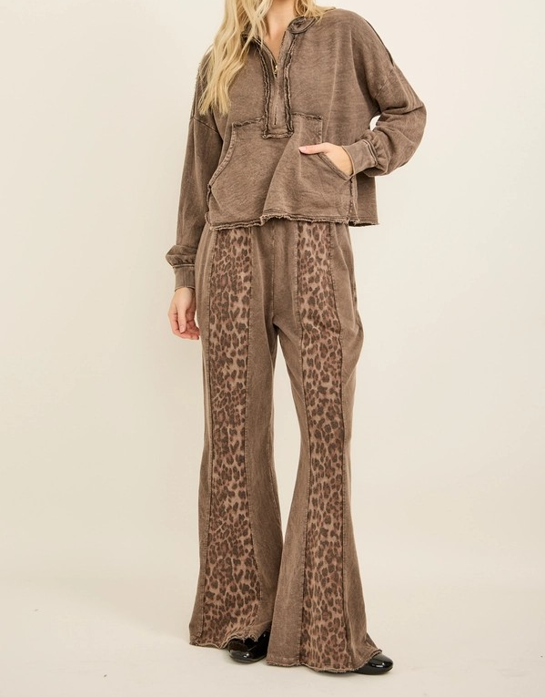 Pullover with Kangaroo Pocket- Brown