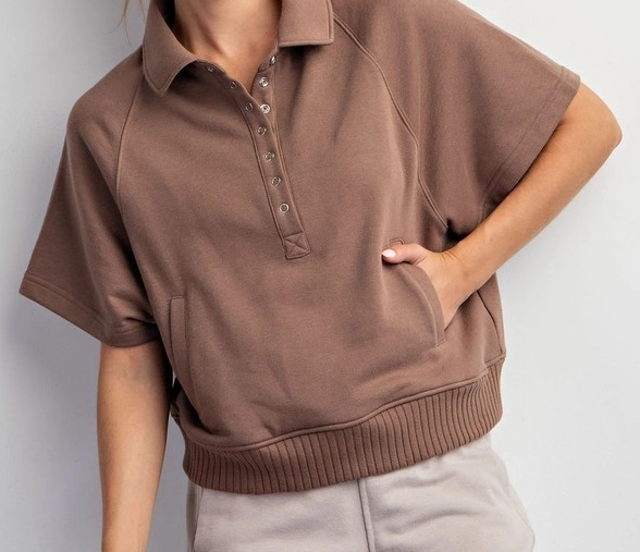 French Terry Short Sleeve Top