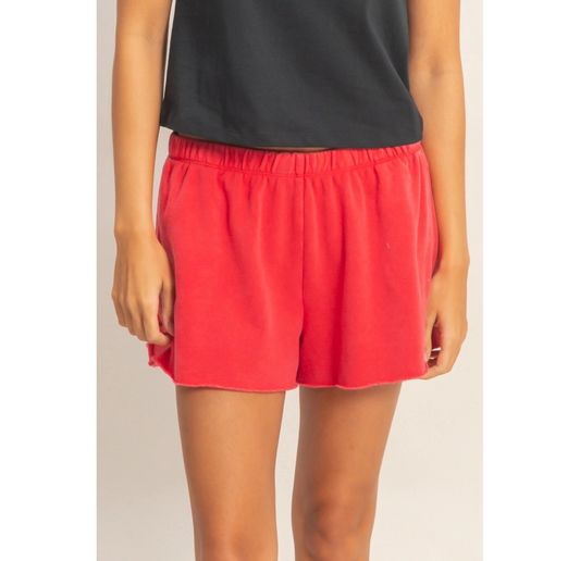 French Terry Shorts - Red