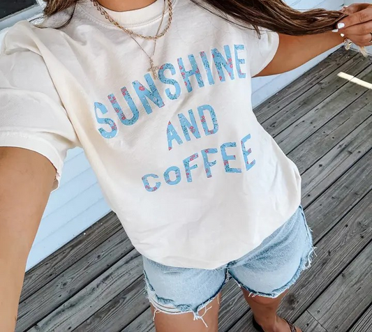 Graphic Tee - Sunshine & Coffee - Ivory