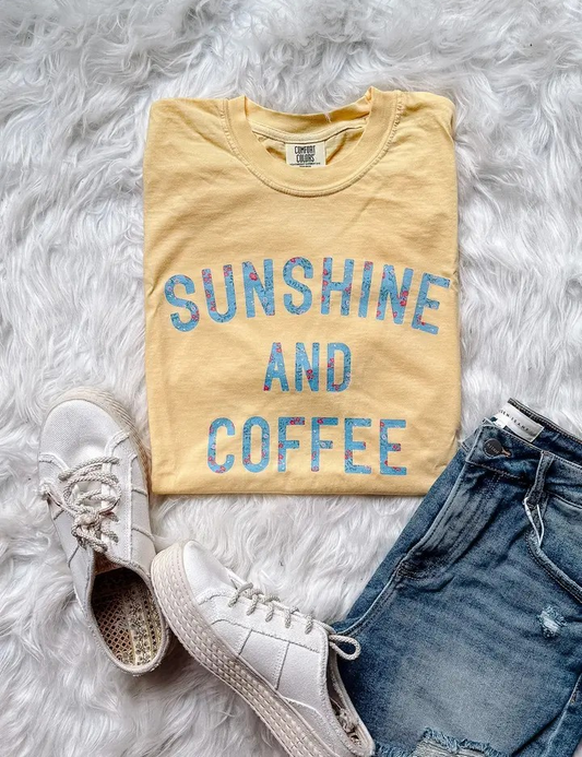 Graphic Tee - Sunshine & Coffee - Yellow
