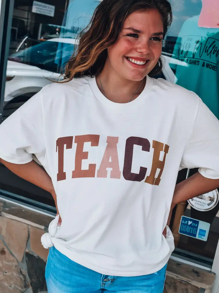 Graphic Tee - Teach (Cream)