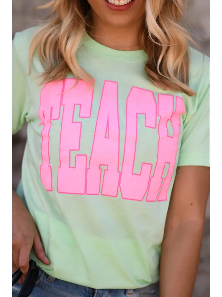 Graphic Tee - Teach (Mint)