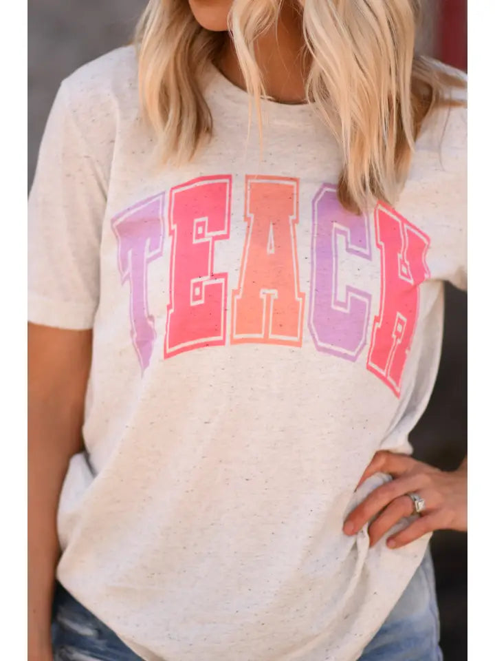 Graphic Tee - Teach (Oatmeal)