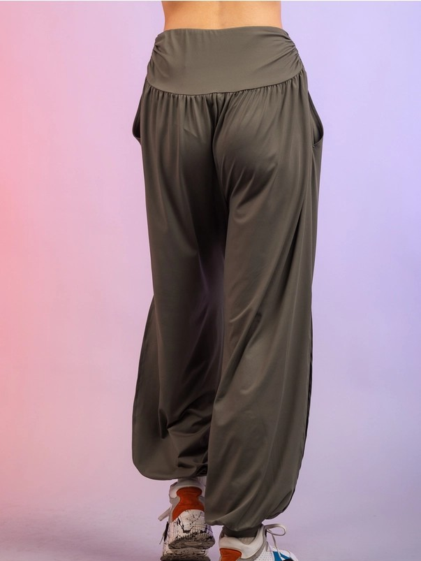High Waisted Harem Pants - Olive