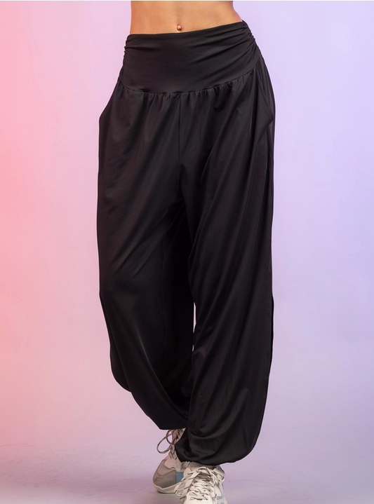 High Waisted Harem Pants - Black