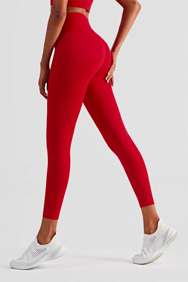 High Waist Leggings - Red