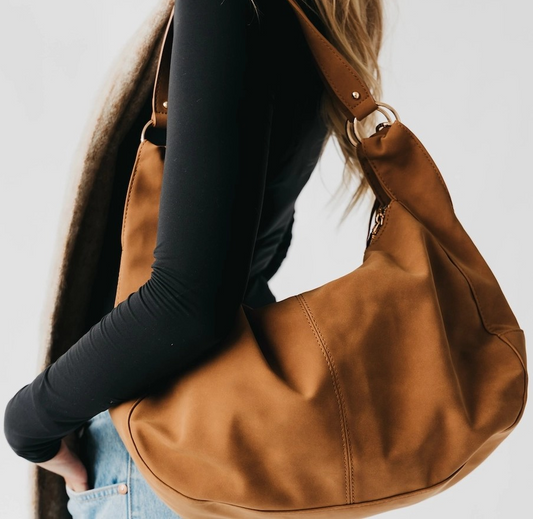 Hobo Shoulder Bag - Tan