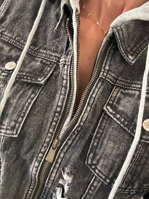 Hooded Zip Up Shacket