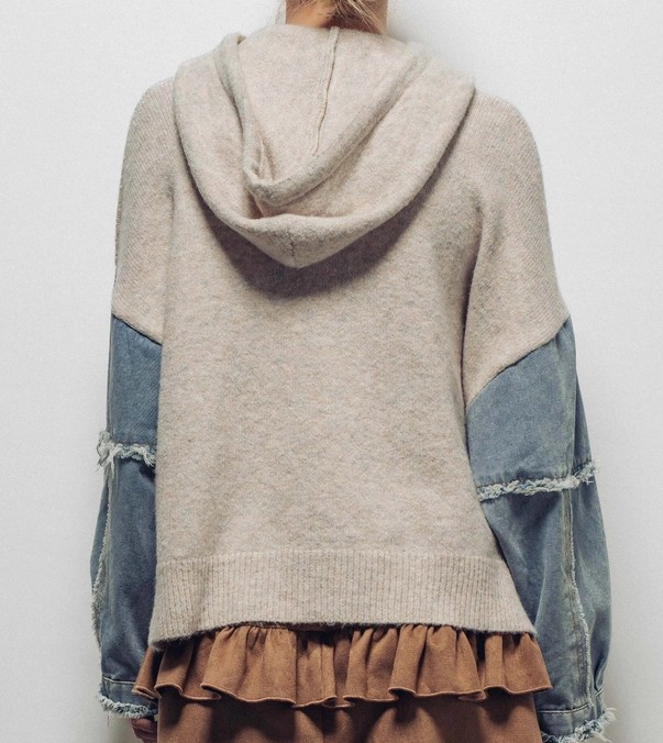 Hooded Sweater - Taupe