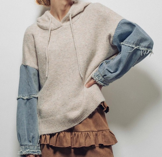 Hooded Sweater - Taupe