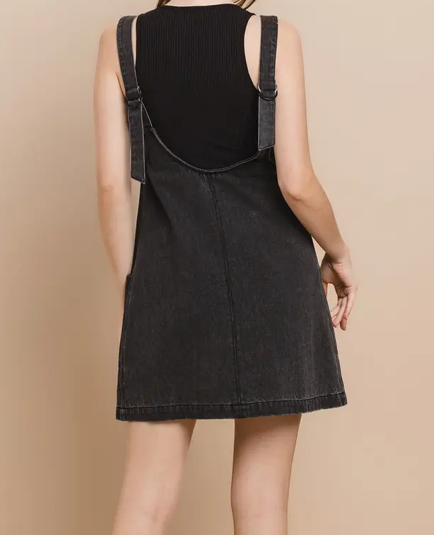 Jumper Dress Overall - Denim Black