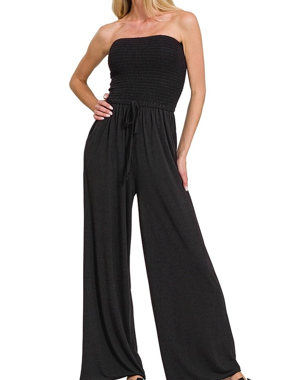 Smocked Tube Top Jumpsuit