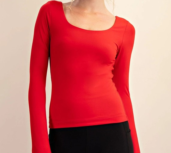 Long Sleeve Top and Jogger Pants - Red