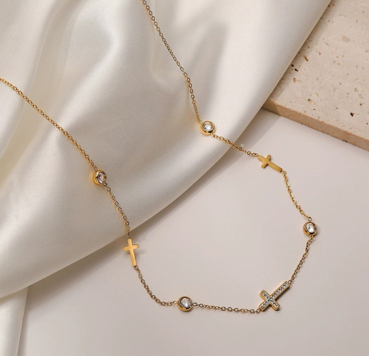 Necklace - Cross - Gold