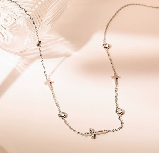 Necklace - Cross - Silver