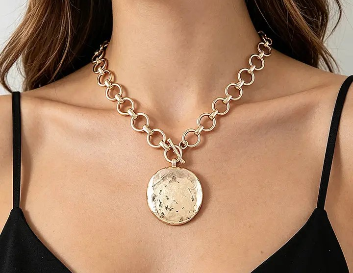 Necklace - Hammered Disc