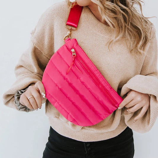 Puffer Belt Bag - Fuchsia