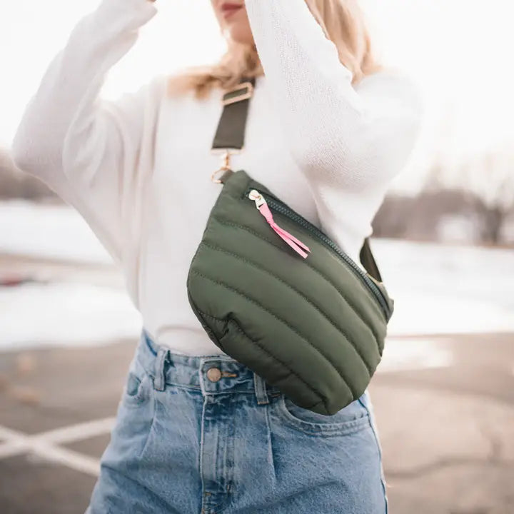 Puffer Belt Bag - Olive