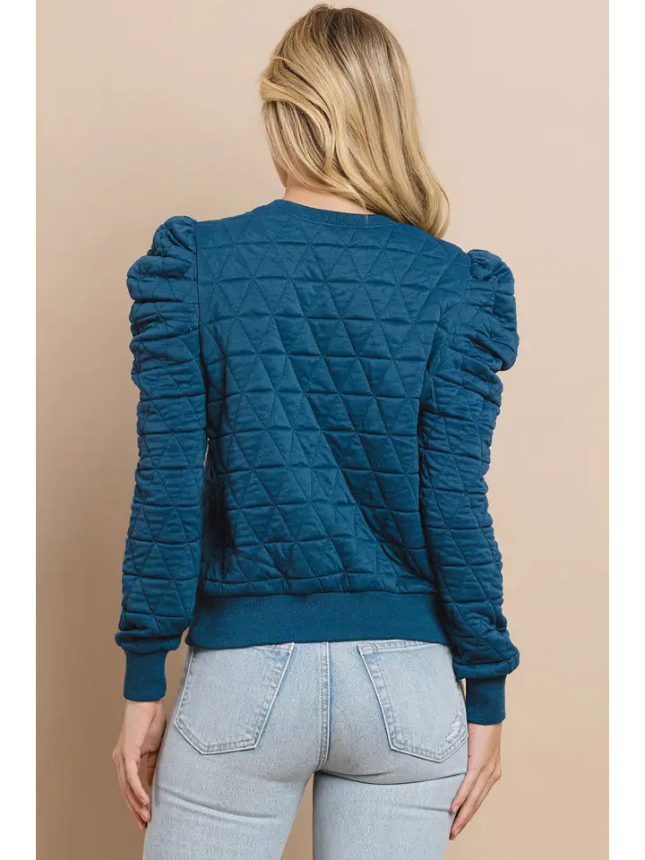 Quilted Top - Cobalt Blue