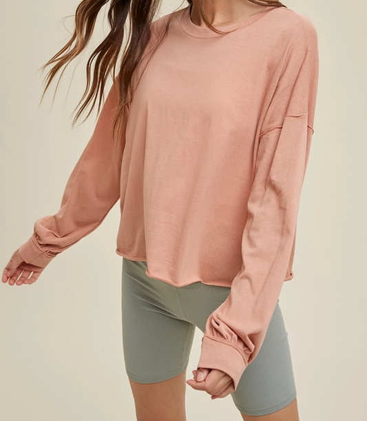 Relaxed Crop Top - Rose