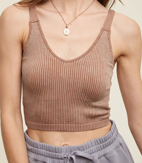 Ribbed Bralette - Copper