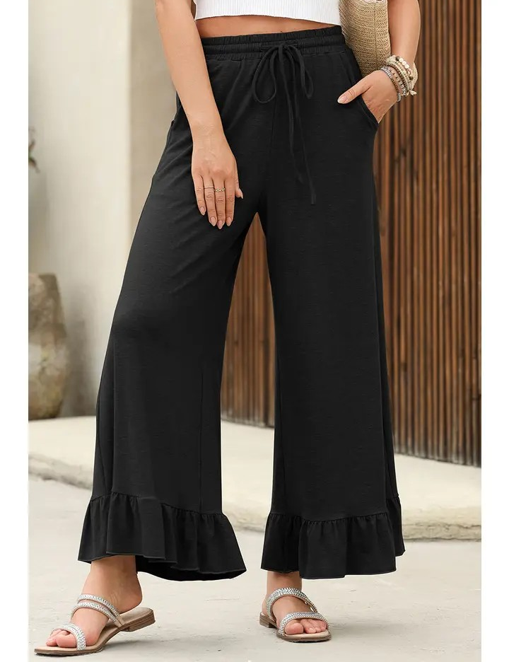 Ruffled Wide Leg Pants