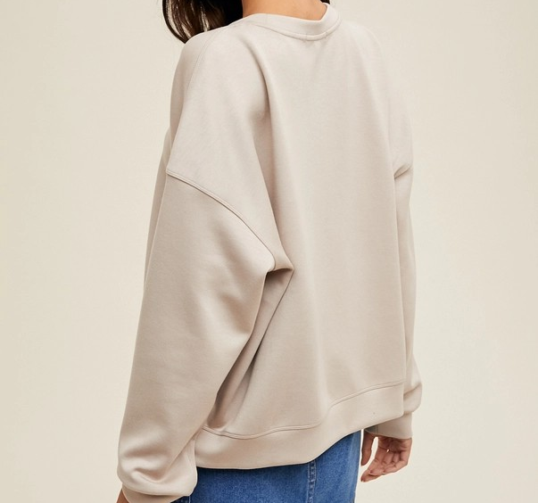 Scuba Knit Sweatshirt with Side Snaps