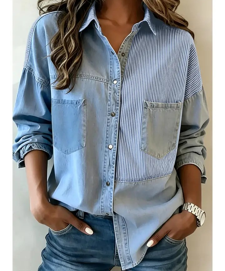 Denim Striped Shacket