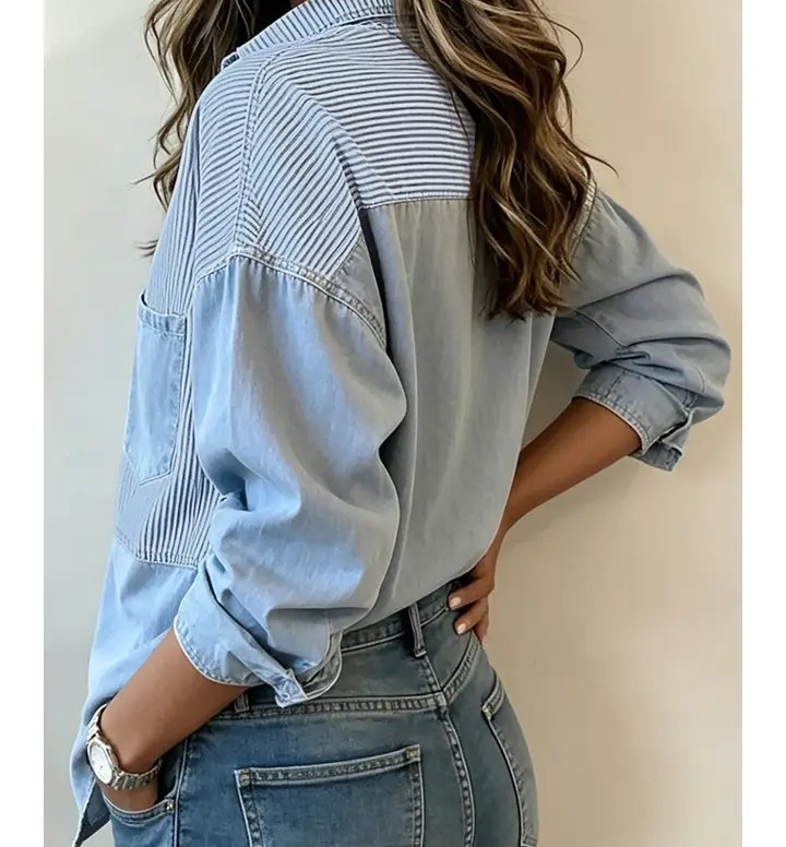 Denim Striped Shacket