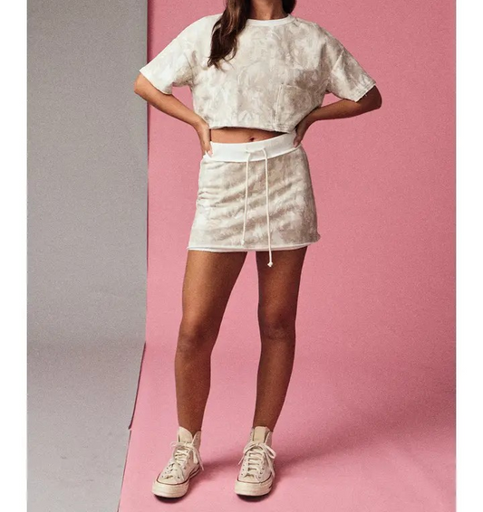 Crop Top and Skirt Camo Set