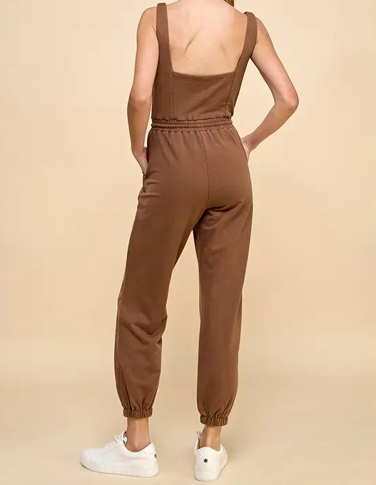 Sleeveless Jumpsuit - Chocolate