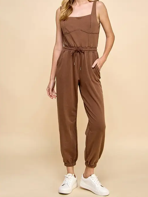 Sleeveless Jumpsuit - Chocolate