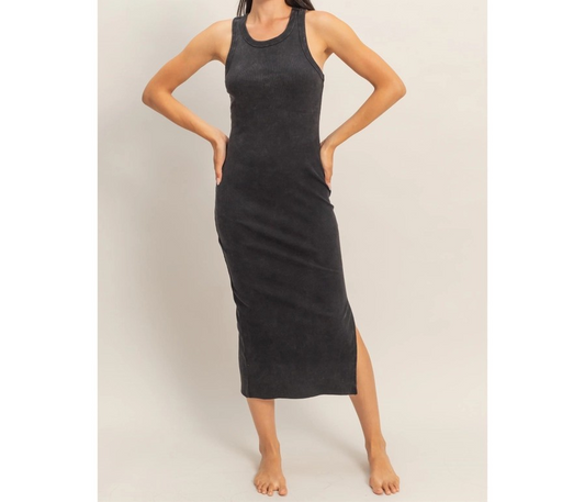Sleeveless Midi Dress - Black