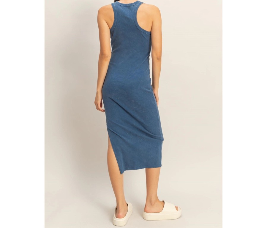 Sleeveless Midi Dress - Blue