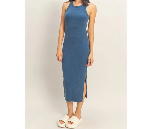 Sleeveless Midi Dress - Blue